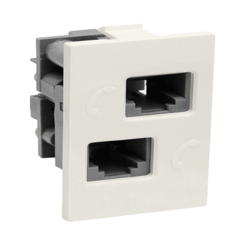 Legrand Britzy 1M Double RJ 11 Telephone Socket, 6734 44